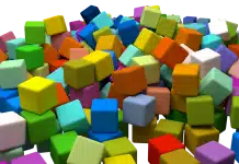 cubes, assorted, boxes