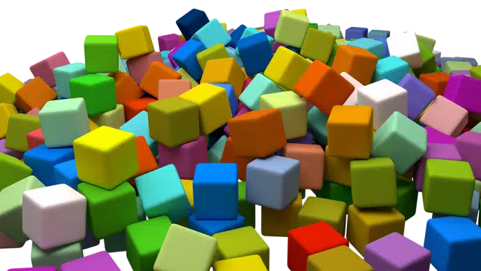 cubes, assorted, boxes