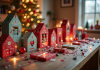 Assortiment de calendriers de l'avent sur une table en bois