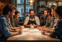 Offrir un moment d’apprentissage à Paris : nos idées d’ateliers Groupe d adultes en atelier cuisine à Paris