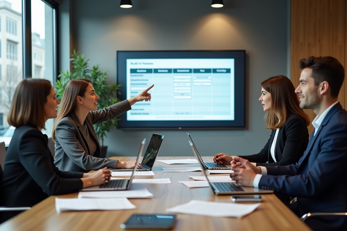 Équipe d'un organisme de formation en réunion pour préparer leur audit de certification en 2026