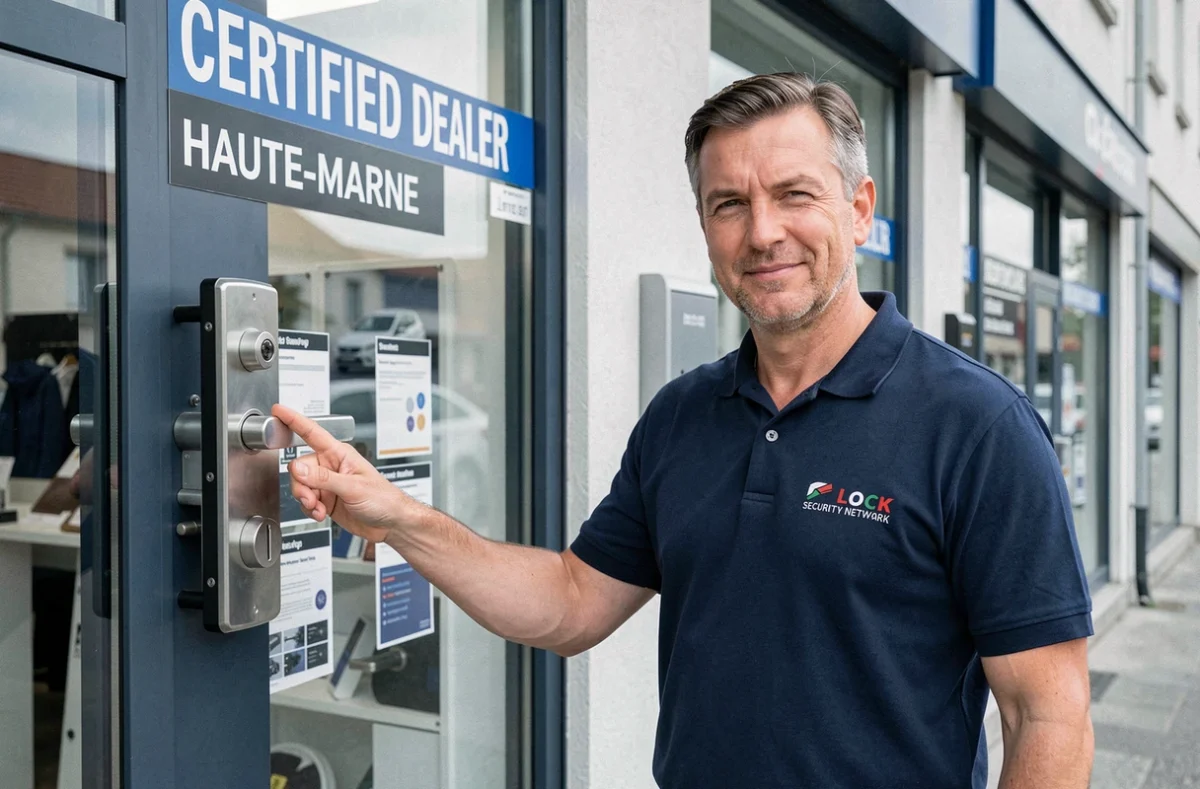 Spécialiste Fichet Point Fort présentant une serrure haute sécurité dans un point de vente certifié en Haute-Marne