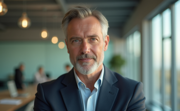 Qui est Yann Dernaucourt : parcours et réalisations d’un personnage hors du commun Homme d'âge moyen confiant dans un bureau moderne lumineux