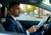 Conduite à risques : quelles options après un malus ? Homme inquiet dans sa voiture regarde une lettre
