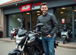 Où acheter la Magpower Avengers 125 au meilleur prix ? Jeune homme souriant avec moto Magpower Avengers 125