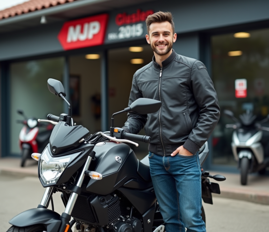 Où acheter la Magpower Avengers 125 au meilleur prix ? Jeune homme souriant avec moto Magpower Avengers 125