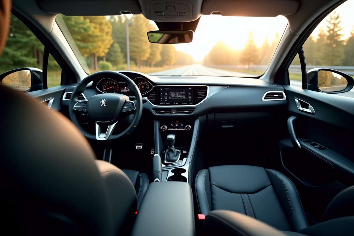 Intérieur Peugeot 308 GT Line avec tableau de bord lumineux