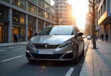 Peugeot 308 GT Line automatique en ville en journée